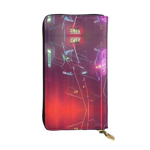 SamLng Darts Pfeile Furture Print Leder Lange Clutch Geldbörse für Frauen - Mode und Leichte Wasserdichte Ledergeldbörse, Schwarz, Einheitsgröße, Schwarz , Einheitsgröße von SamLng