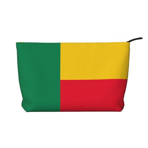 SamLng Flag of Benin Cord Make-up-Tasche – Kosmetik- und Kulturbeutel mit Reißverschluss – praktische Tasche für Damen-Make-up, Schwarz, Einheitsgröße von SamLng