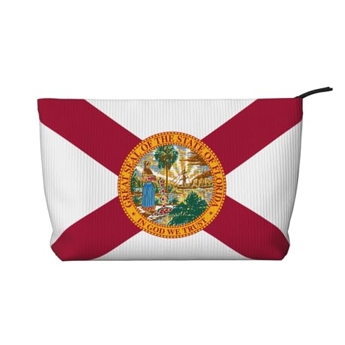 SamLng Flag of Florida Cord-Make-up-Tasche – Kosmetik- und Kulturbeutel mit Reißverschluss – praktische Tasche für Damen-Make-up, Schwarz, Einheitsgröße von SamLng