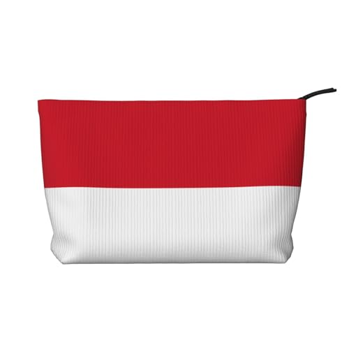 SamLng Flag of Monaco Cord-Make-up-Tasche – Kosmetik- und Kulturbeutel mit Reißverschluss – praktische Tasche für Damen-Make-up, Schwarz, Einheitsgröße von SamLng