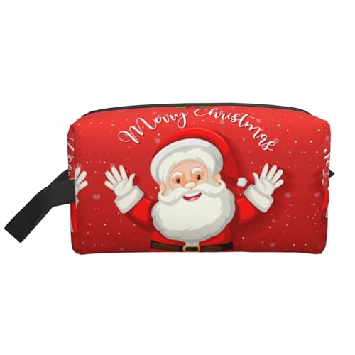 SamLng Kulturbeutel mit Aufdruck "Merry Christmas", Kosmetiktasche für Damen und Herren, tragbarer Organizer für den täglichen Gebrauch, Weiß, Einheitsgröße, weiß, Einheitsgröße SamLng Kulturbeutel mit Aufdruck "Merry Christmas", Kosmetiktasche für Damen und Herren, tragbarer Organizer für den täglichen Gebrauch, Weiß, Einheitsgröße, weiß, Einheitsgröße von SamLng