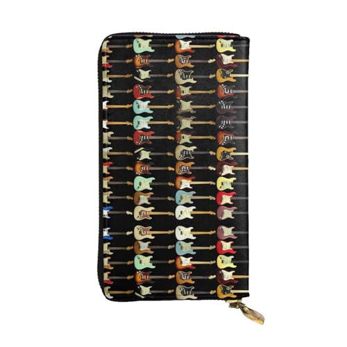 SamLng Lange Clutch-Geldbörse aus Leder im Vintage-Stil, bunt, Gitarren-Druck, modisch, personalisierbar und langlebig, Schwarz , Einheitsgröße SamLng Lange Clutch-Geldbörse aus Leder im Vintage-Stil, bunt, Gitarren-Druck, modisch, personalisierbar und langlebig, Schwarz , Einheitsgröße von SamLng