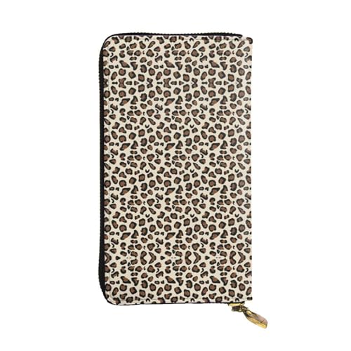SamLng Leopard Print Leder Lange Clutch Geldbörse für Frauen - Mode und Leichte Wasserdichte Ledergeldbörse Schwarz, Einheitsgröße, Schwarz , Einheitsgröße von SamLng