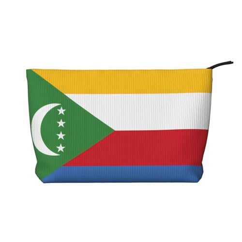 SamLng Make-up-Tasche aus Cord mit Flagge der Komoren – Kosmetik- und Kulturbeutel mit Reißverschluss – praktische Tasche für Damen-Make-up, Schwarz, Einheitsgröße von SamLng