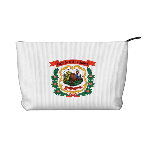 SamLng Make-up-Tasche aus Cord mit West Virginia-Flagge, Kosmetik- und Kulturbeutel, praktische Tasche für Damen-Make-up, Schwarz, Einheitsgröße SamLng Make-up-Tasche aus Cord mit West Virginia-Flagge, Kosmetik- und Kulturbeutel, praktische Tasche für Damen-Make-up, Schwarz, Einheitsgröße von SamLng