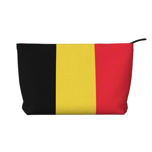 SamLng Make-up-Tasche aus Kord, Motiv: Flagge von Belgien, mit Reißverschluss, praktische Tasche für Damen-Make-up von SamLng