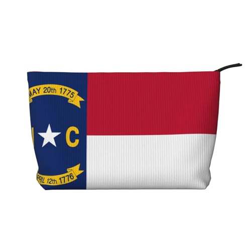 SamLng Make-up-Tasche mit Nord-Dakota-Flagge, Kord, mit Reißverschluss, praktische Tasche für Damen-Make-up von SamLng