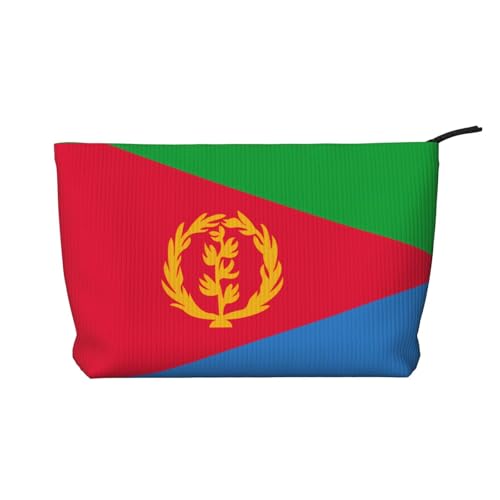 SamLng Make-up-Tasche mit eritreischer Flagge, Kord, Kosmetik- und Kulturbeutel, praktische Tasche für Damen-Make-up, Schwarz, Einheitsgröße von SamLng