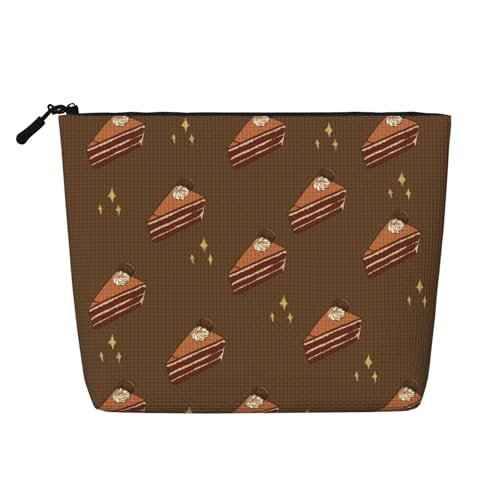 SamLng Mehrzweck-Kosmetik-Organizer, Schokoladen-Quadrate, künstliche Hanf, wiederverwendbare Kosmetiktasche mit Reißverschluss-Tasche, Schwarz, One Size, Schwarz , one size von SamLng