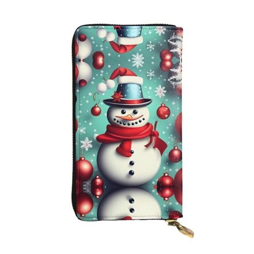 SamLng Merry Christmas Day Print Leder Lange Clutch Geldbörse für Frauen - Mode und Leichte Wasserdichte Ledergeldbörse Schwarz Einheitsgröße, Schwarz , Einheitsgröße von SamLng