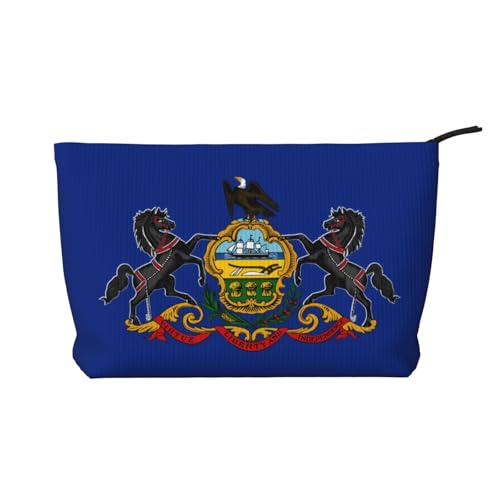 SamLng Pennsylvania Make-up-Tasche mit Staatsflagge, Kord, Kosmetik- und Kulturbeutel, praktische Tasche für Damen-Make-up SamLng Pennsylvania Make-up-Tasche mit Staatsflagge, Kord, Kosmetik- und Kulturbeutel, praktische Tasche für Damen-Make-up von SamLng