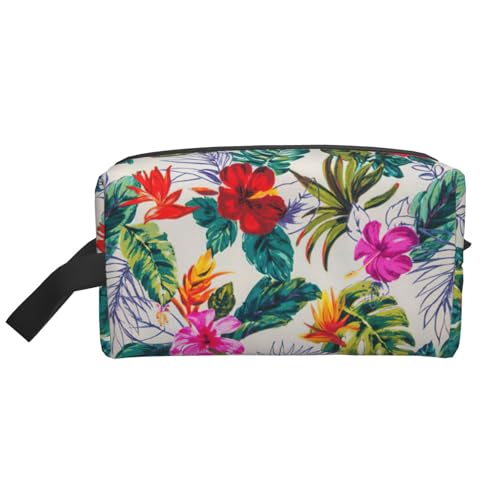 SamLng Reise-Kulturbeutel mit Blumen und Blättern, Kosmetiktasche für Damen und Herren, tragbarer Organizer für den täglichen Gebrauch, Weiß, Einheitsgröße, weiß, Einheitsgröße SamLng Reise-Kulturbeutel mit Blumen und Blättern, Kosmetiktasche für Damen und Herren, tragbarer Organizer für den täglichen Gebrauch, Weiß, Einheitsgröße, weiß, Einheitsgröße von SamLng