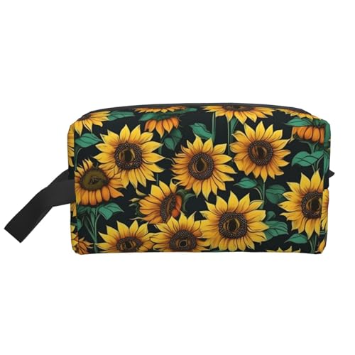 SamLng Reise-Kulturbeutel mit Sonnenblumen-Druck, Kosmetiktasche für Damen und Herren, tragbarer Organizer für den täglichen Gebrauch, Weiß, Einheitsgröße, weiß, Einheitsgröße SamLng Reise-Kulturbeutel mit Sonnenblumen-Druck, Kosmetiktasche für Damen und Herren, tragbarer Organizer für den täglichen Gebrauch, Weiß, Einheitsgröße, weiß, Einheitsgröße von SamLng