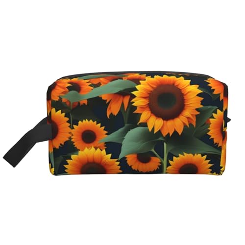 SamLng Reise-Kulturbeutel mit orangefarbenem Sonnenblumen-Druck, Kosmetiktasche für Damen und Herren, tragbarer Organizer für den täglichen Gebrauch, Weiß, Einheitsgröße, weiß, Einheitsgröße SamLng Reise-Kulturbeutel mit orangefarbenem Sonnenblumen-Druck, Kosmetiktasche für Damen und Herren, tragbarer Organizer für den täglichen Gebrauch, Weiß, Einheitsgröße, weiß, Einheitsgröße von SamLng