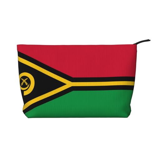 SamLng Vanuatu Make-up-Tasche aus Cord, Motiv: Flagge von Vanuatu, mit Reißverschluss, praktische Tasche für Damen-Make-up, Schwarz, Einheitsgröße von SamLng