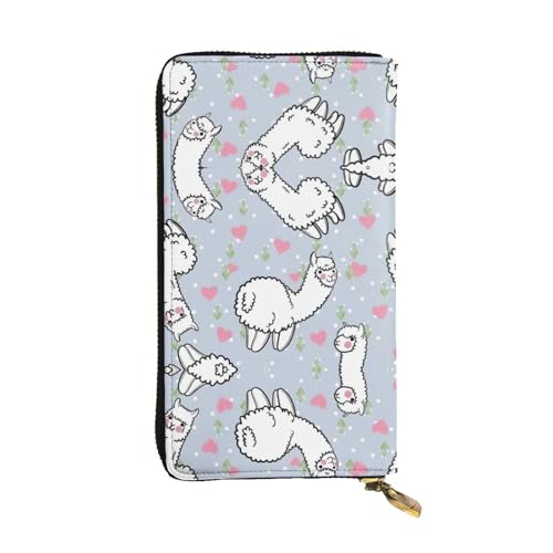 SamLng Vintage Camel Pink Heart Print Leder Lange Clutch Geldbörse - Modische, personalisierte und langlebige Münztasche, Schwarz , Einheitsgröße von SamLng