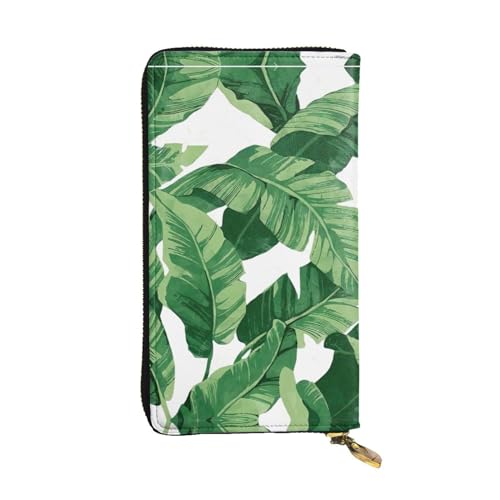 SamLng Vintage Cute Green Palm Leaves Print Leather Long Clutch Wallet - Fashionable, Personalized and Durable Coin Pocket, Schwarz , Einheitsgröße SamLng Vintage Cute Green Palm Leaves Print Leather Long Clutch Wallet - Fashionable, Personalized and Durable Coin Pocket, Schwarz , Einheitsgröße von SamLng