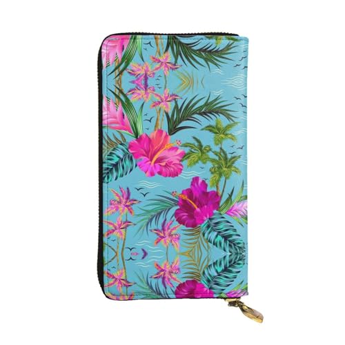 SamLng Vintage Hello Hawaii Print Leder Lange Clutch Geldbörse - Modische, personalisierte und langlebige Münztasche, Schwarz , Einheitsgröße von SamLng