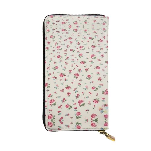 SamLng Vintage Lovely Sweet Red Cherry Print Leder Lange Clutch-Geldbörse – Modische, personalisierte und langlebige Münztasche, Schwarz , Einheitsgröße von SamLng