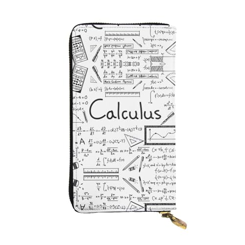 SamLng Vintage Mathematik Geometrie Geek Calculus Print Leder Lange Clutch Geldbörse - Modische, personalisierte und langlebige Münztasche, Schwarz , Einheitsgröße von SamLng