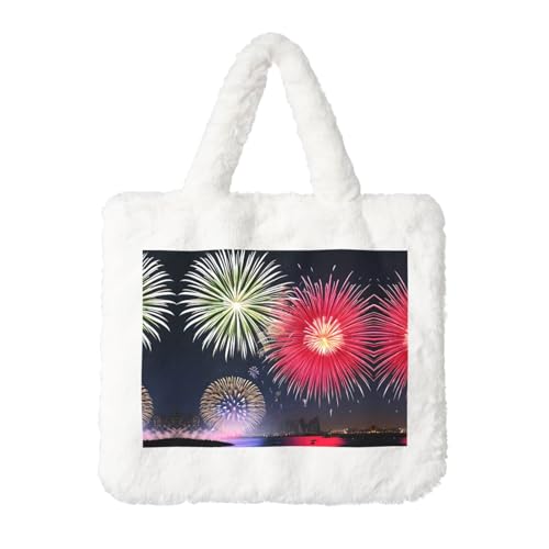 Splendid Feuerwerk Plüsch-Handtasche für Damen – perfekt für Schlüssel, Lippenstift und mehr – ideales Geschenk für Weihnachten, Valentinstag von SamLng