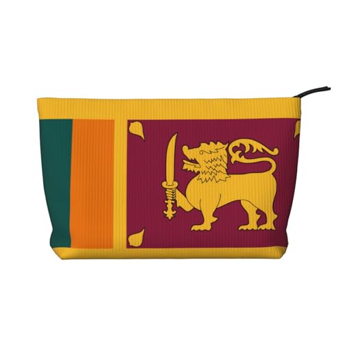 Sri Lanka Flag Cord Make-up-Tasche – Kosmetik- und Kulturbeutel mit Reißverschluss – praktische Tasche für Damen-Make-up, Schwarz, Einheitsgröße von SamLng
