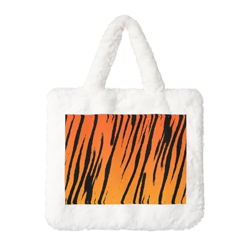 Tiger Stripe Plüsch Handtasche für Damen – Große Münztasche, Geldbörse und Klettverschluss Zubehör – Perfektes Geschenk für Frauen, weiß, Einheitsgröße Tiger Stripe Plüsch Handtasche für Damen – Große Münztasche, Geldbörse und Klettverschluss Zubehör – Perfektes Geschenk für Frauen, weiß, Einheitsgröße von SamLng