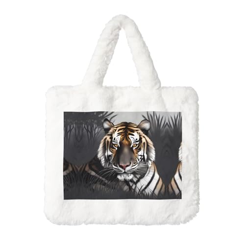 Tiger at rest Plüsch-Handtasche – perfekt für Herbst und Winter, ideal als Münzbeutel, ideales Geschenk für Weihnachten und Valentinstag von SamLng