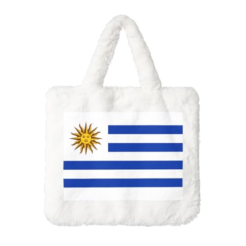 Uruguay Plüsch-Handtasche mit Flagge – perfekt für Herbst und Winter, ideal als Münzbeutel, ideales Geschenk für Weihnachten und Valentinstag von SamLng