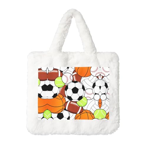 Verschiedene Sportbälle Plüsch Handtasche für Frauen - Perfekt für Schlüssel, Lippenstift und mehr - Ideales Geschenk für Weihnachten, Valentinstag von SamLng