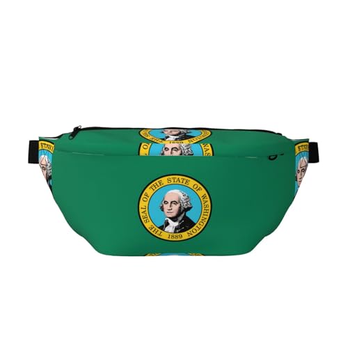 Washington Flag Bauchtasche Crossbody Bag - Vielseitige Schultertasche für Damen und Herren mit Reißverschlusstaschen, ideal für Reisen, Laufen, Schwarz, Einheitsgröße Washington Flag Bauchtasche Crossbody Bag - Vielseitige Schultertasche für Damen und Herren mit Reißverschlusstaschen, ideal für Reisen, Laufen, Schwarz, Einheitsgröße von SamLng