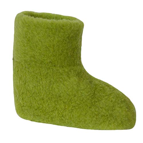 SamWo, 100% Reine Schafwolle Hausschuhe Wollhausschuhe Fußwärmer Hüttenschuhe Stiefel Green PEA, FW 37-38 PEA von SamWo