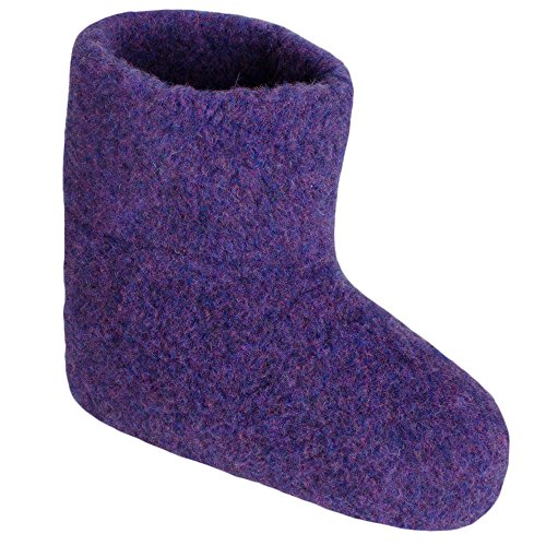 SamWo, 100% Reine Schafwolle Hausschuhe Wollhausschuhe Fußwärmer Hüttenschuhe Stiefel violett, FW 37-38 VIO von SamWo
