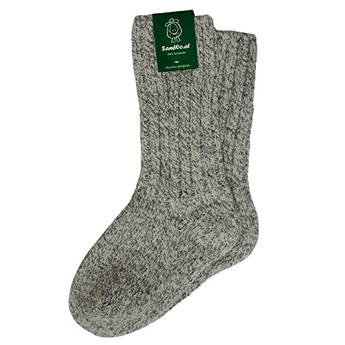 SamWo, 100% Schafwoll-Socken, dicke warme Wintersocken wie handgestrickt, SWS 35-38 Ly von SamWo