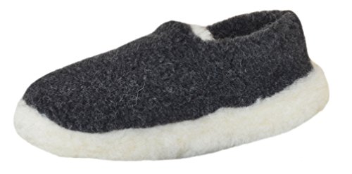 SamWo, Schafwoll-Wohlfühl-Hausschuh/Pantoffeln Unisex, weiche rutschfeste Sohle, 100% Merinowolle, SWHG 45-46 sw von SamWo