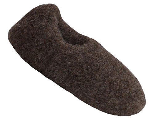 SamWo, Schafwoll-Wohlfühl-Hausschuhe/Pantoffeln Unisex,weiche Rutschfeste Sohle,100% Schafwolle,Größe:35-48, 43/44 EU, Braun von SamWo