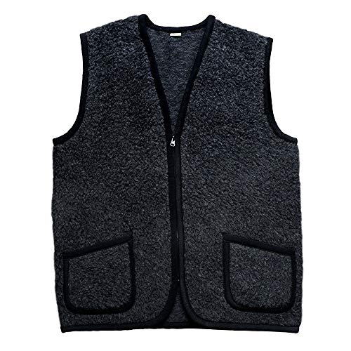 SamWo, Schafwollweste aus 100% Merinowolle, SWWA zip (4XL, anthrazit) von SamWo