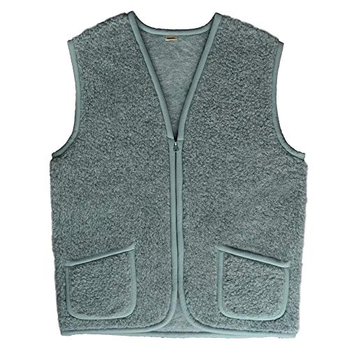 SamWo, Schafwollweste aus 100% Merinowolle, SWWA zip (4XL, grün) von SamWo