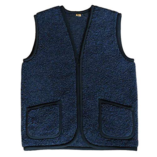 SamWo, Schafwollweste aus 100% Merinowolle, SWWA zip (M, Jeansblau) von SamWo