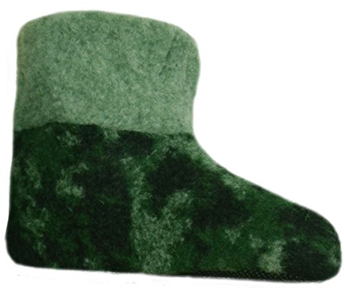 SamWo 100% Reine Schafwolle Hausschuhe Wollhausschuhe Fußwärmer Hüttenschuhe Stiefel Tarn Jagd Militär Grün, FW 41-42 Moro von SamWo