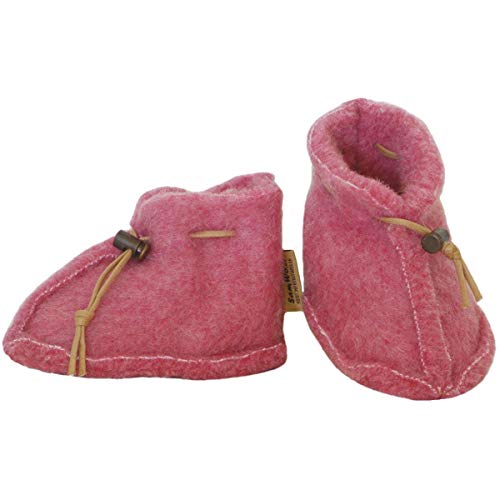 SamWo, Babyschuhe 100% natürliche Schafwolle mit Schnellverschluss BS S rosa von SamWo