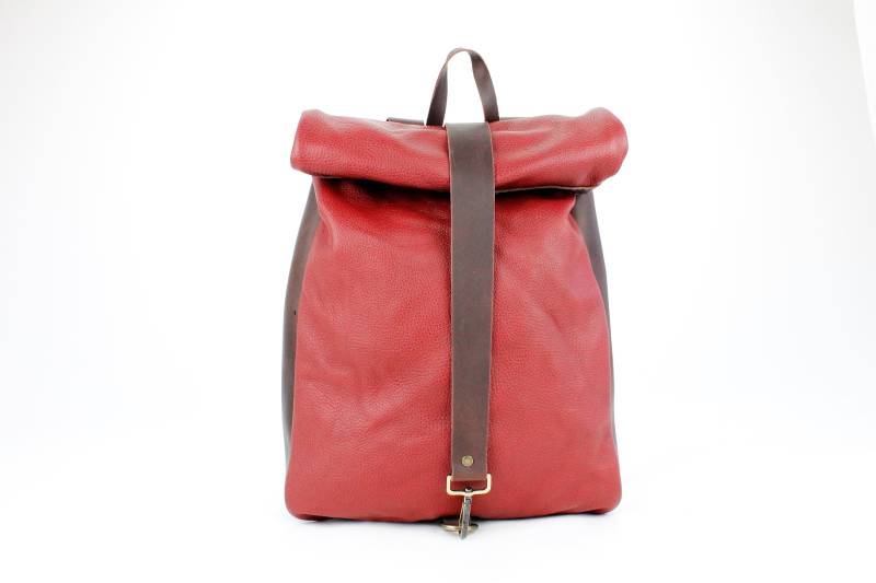 Roter Lederrucksack von SamakLeder