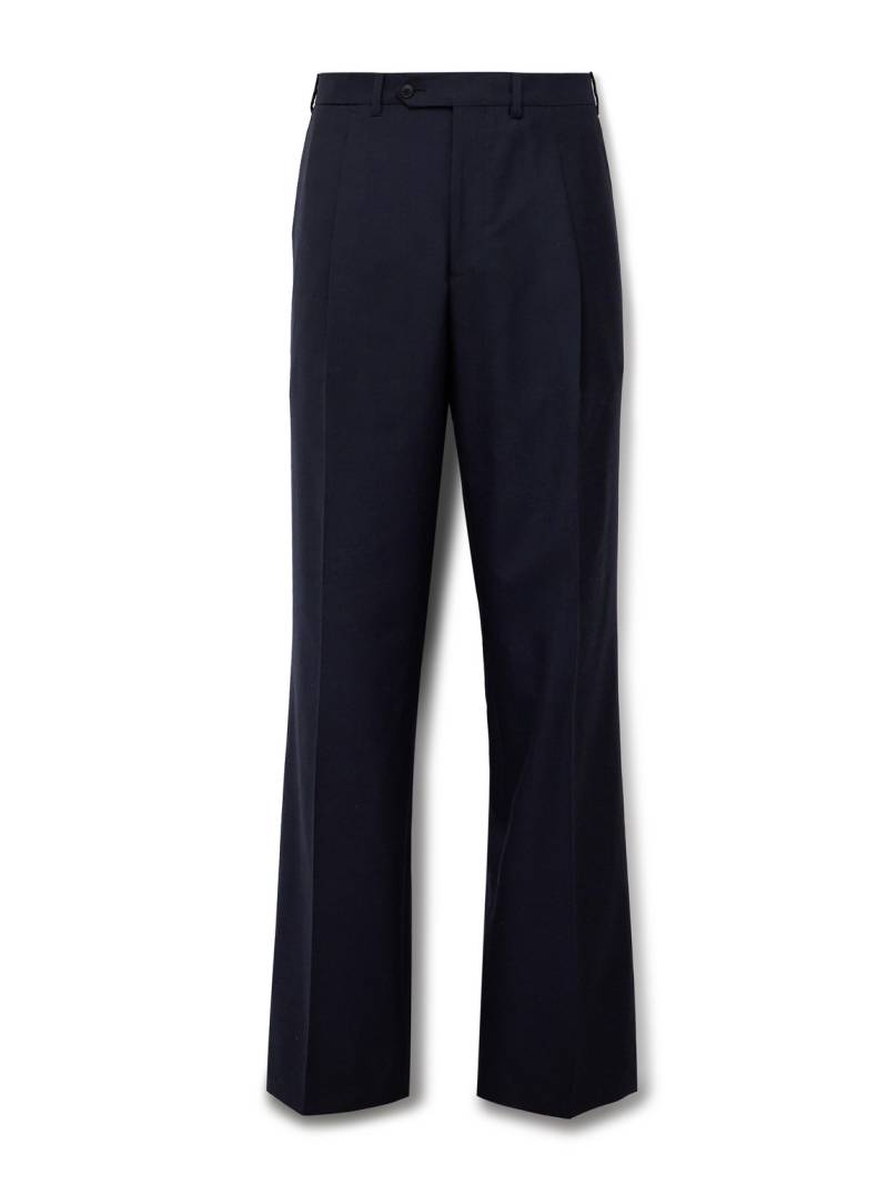 Saman Amel - Amo Wide-Leg Pleated Wool, Silk and Linen-Blend Suit Trousers - Men - Blue - IT 54 von Saman Amel