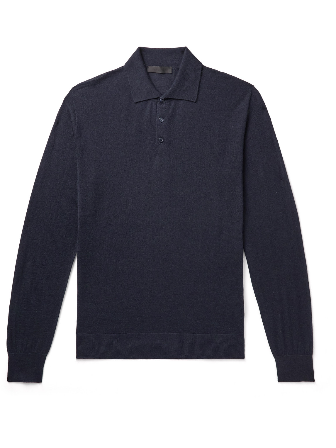Saman Amel - Slim-Fit Cashmere and Silk-Blend Polo Shirt - Men - Blue - IT 48 von Saman Amel