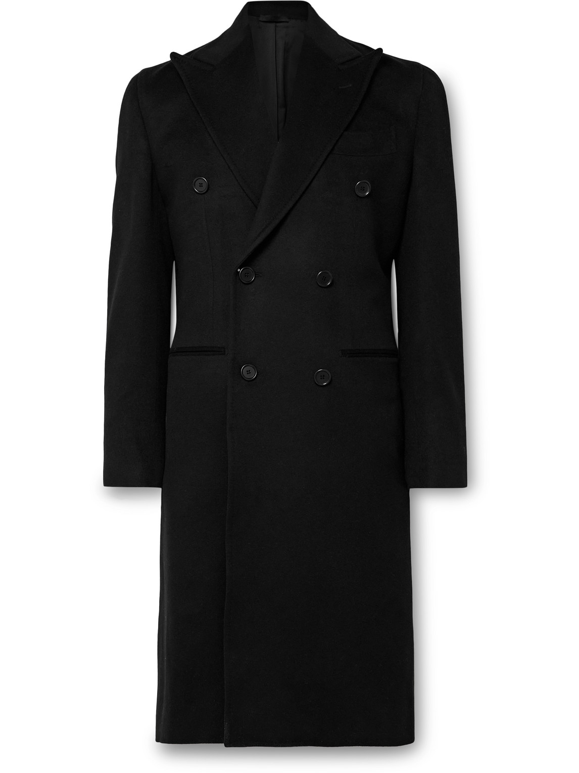 Saman Amel - Slim-Fit Double-Breasted Wool and Cashmere-Blend Felt Overcoat - Men - Black - IT 46 von Saman Amel