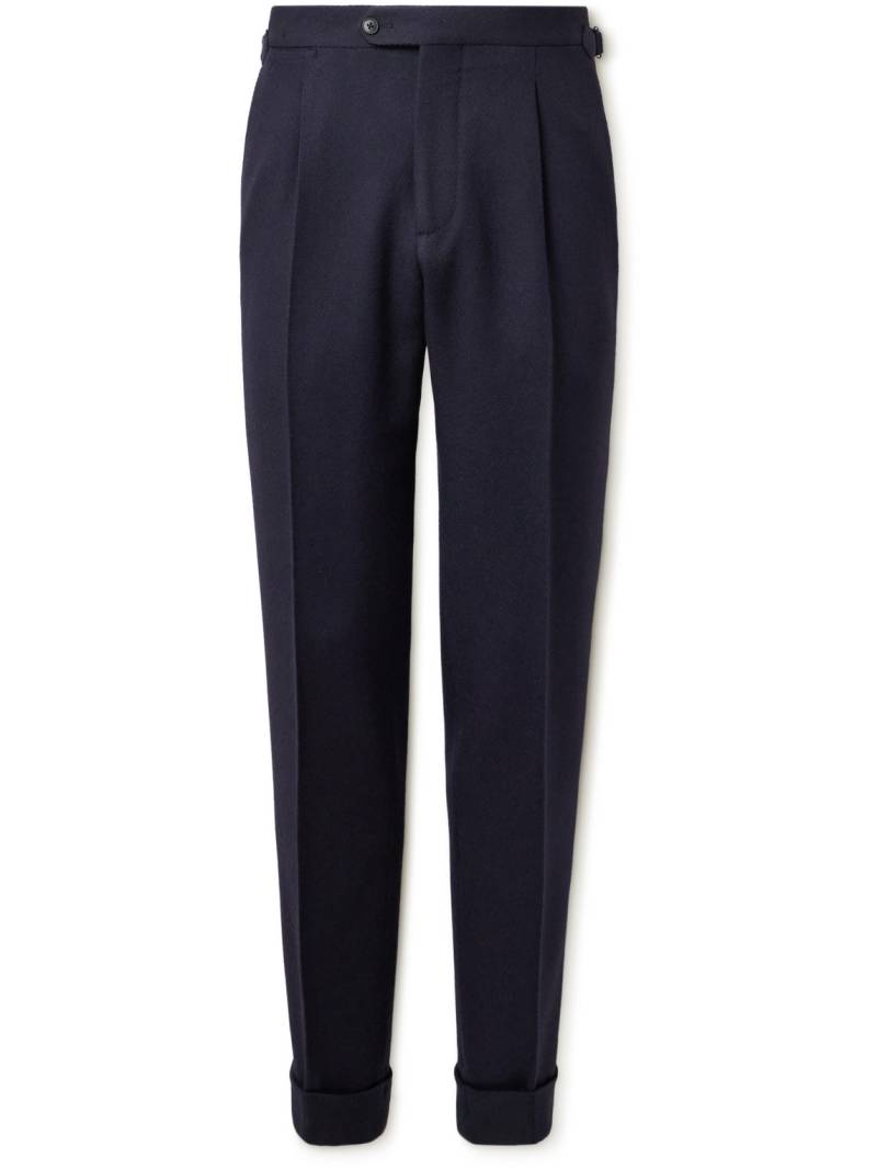 Saman Amel - Straight-Leg Pleated Wool Suit Trousers - Men - Blue - IT 52 von Saman Amel