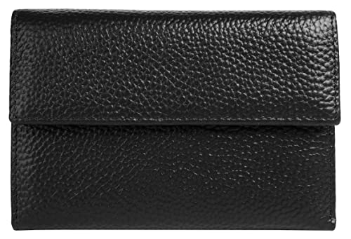 Samantha Look Geldbörse im Querformat Echt Leder Damen | Lässiges Portemonnaie mit Bügelverschluss | Moderne Geldtasche mit Sichtfach | Kompakte Brieftasche mit Kartenfächern | 021376 von Samantha Look