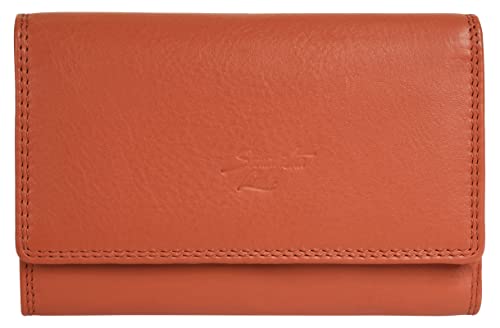 Samantha Look Geldbörse im Querformat Echt Leder Damen | RFID Portemonnaie mit Münzfach | XL Brieftasche mit Fotofach | Großes Damenbörse mit Steckfächern | 021839 von Samantha Look