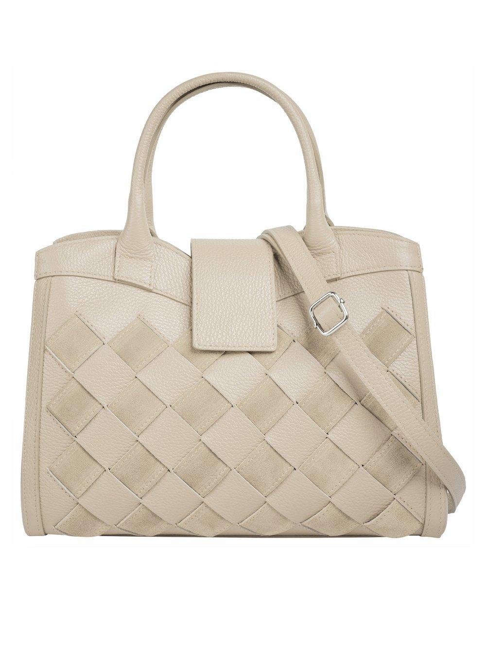 Samantha Look Handtasche Damen Leder gemustert, beige von Samantha Look