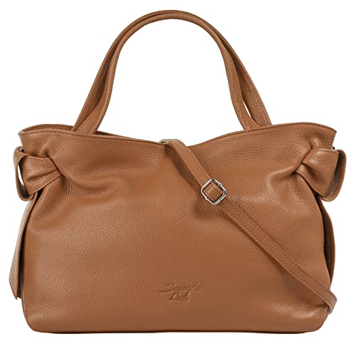 Samantha Look Handtasche Echt Leder Damen | Made in Italy, Stilvolle Leder Tasche mit Reißverschluss, Einsteckfächern und Tragehenkeln, Smartphonefach | 021331 von Samantha Look